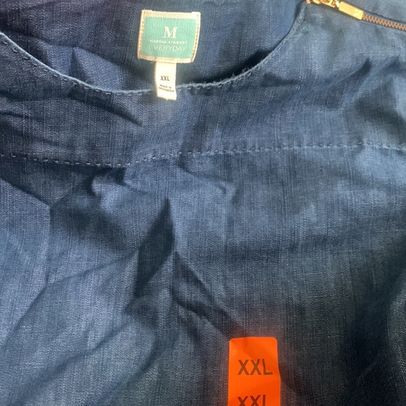 Martha Stewart denim gold side zip blouse - Picture 5 of 5